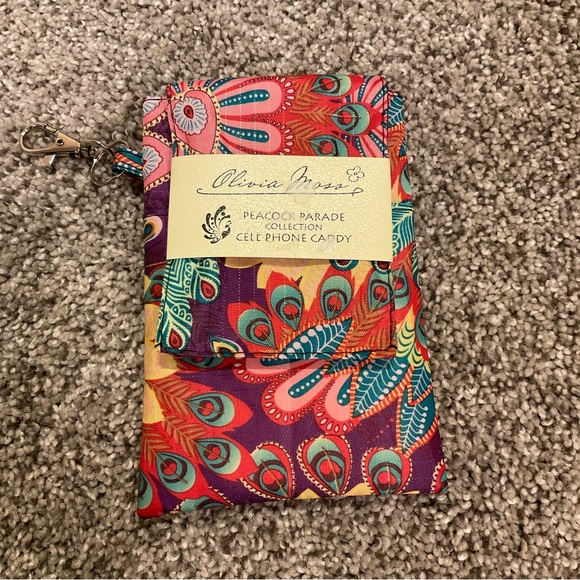 🆕NWT Olivia Moss Peacock Parade Collection Cell Phone Caddy, one size - Picture 4 of 4